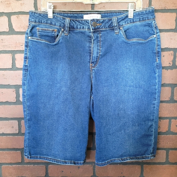 croft & barrow Shorts Croft Barrow High Rise Blue Jean Bermuda